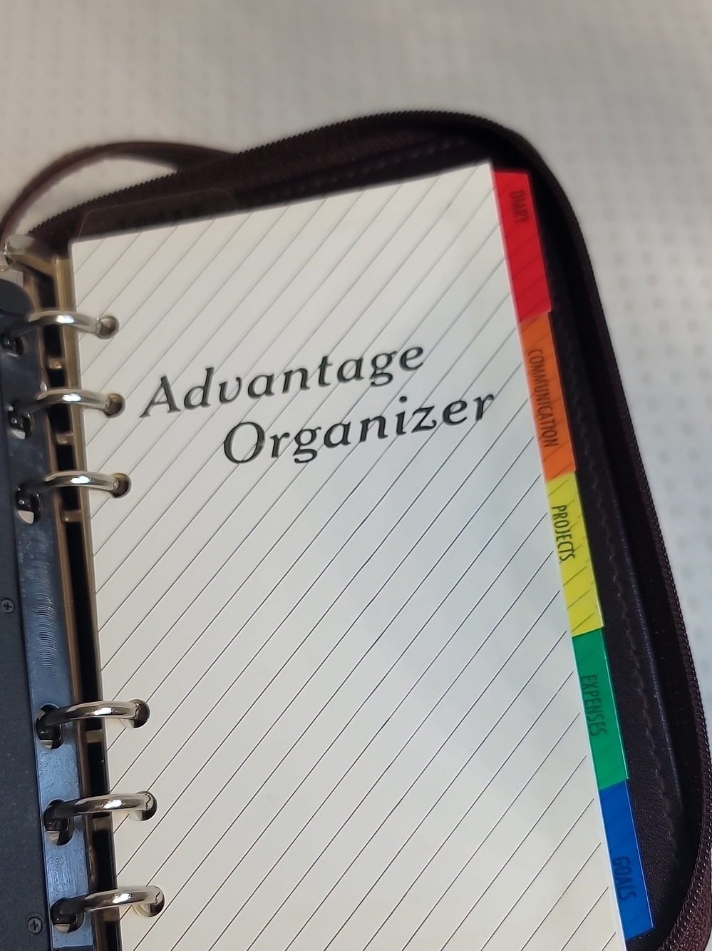 Advantage Organizer Zippered Planner - Multi-Color Tabs